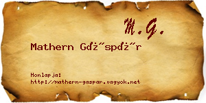 Mathern Gáspár névjegykártya